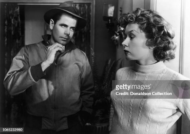 Actress Gloria Grahame and Glenn Ford in a scene from the movie "Human Desire"