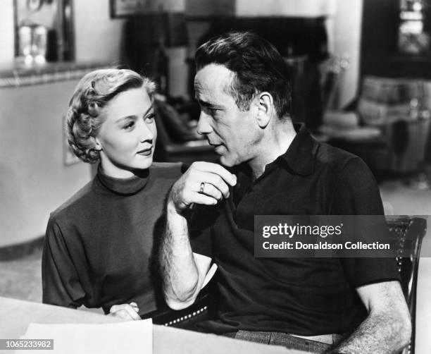 Actress Gloria Grahame and Humphrey Bogart in a scene from the movie "In a Lonely Place"