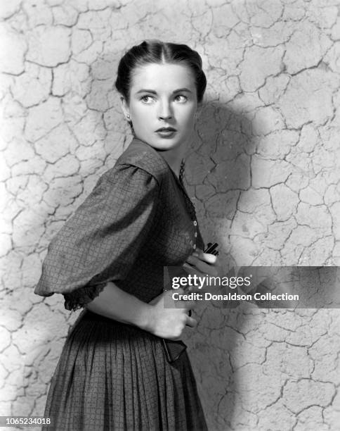 Actress Coleen Gray in a scene from the movie "Star in the Dust"