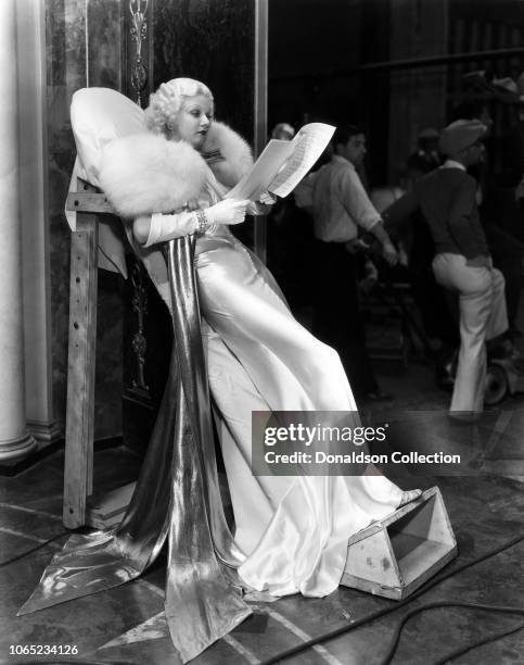 Actress Jean Harlow in a scene from the movie "Dinner at Eight"