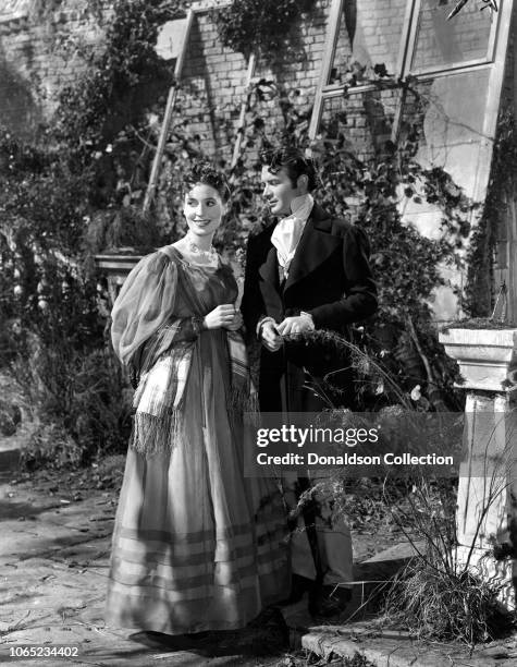 Actress Valerie Hobson and John Mills in a scene from the movie "Great Expectations"