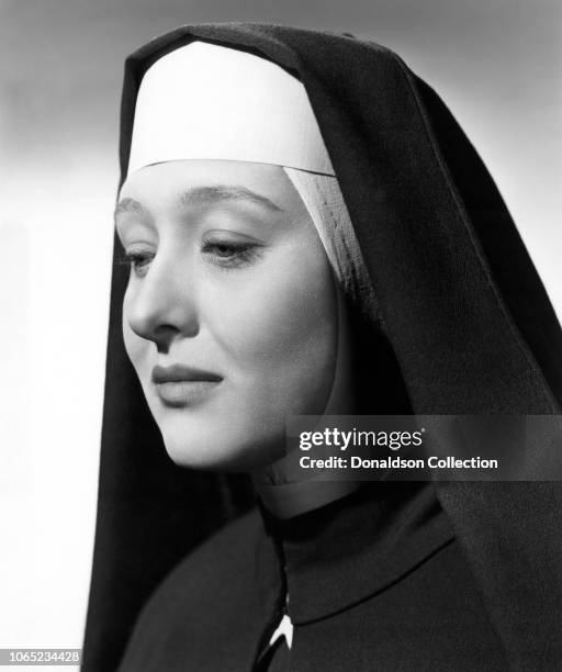 Actress Celeste Holm in a scene from the movie "Come to the Stable"