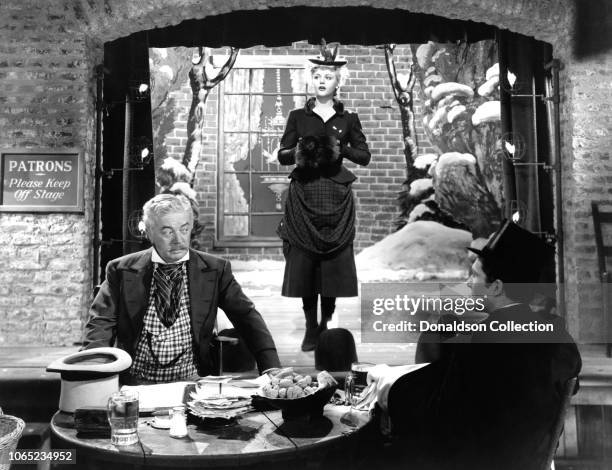 Actress Angela Lansbury, Billy Bevan and Hurd Hatfield a scene from the movie "The Picture of Dorian Gray"