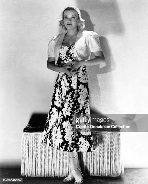 Actress Jean Harlow in a scene from the movie "Saratoga"