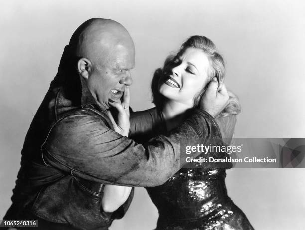 Actress Anne Jeffreys and Dick Wessel in a scene from the movie "Abbott and Costello Meet the Invisible Man"