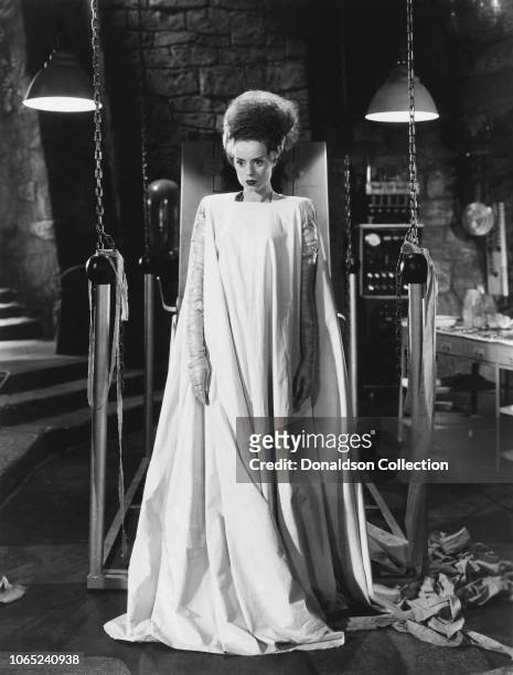 Actress Elsa Lanchester in a scene from the movie "Bride of Frankenstein"