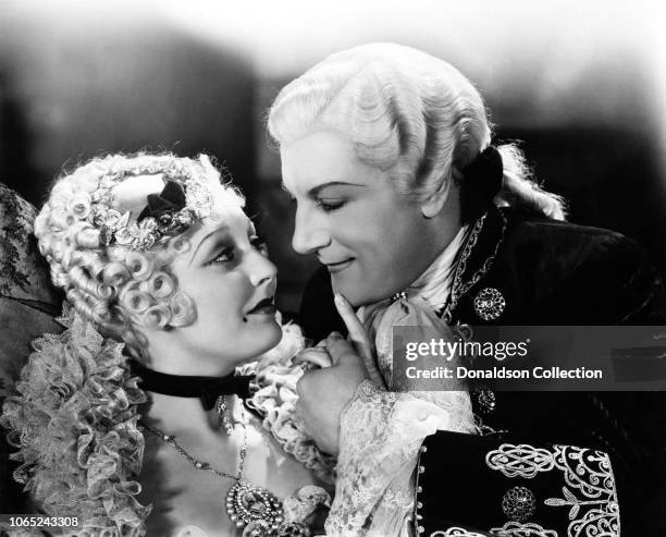 Actress Thelma Todd and Dennis King in a scene from the movie "The Devil's Brother"