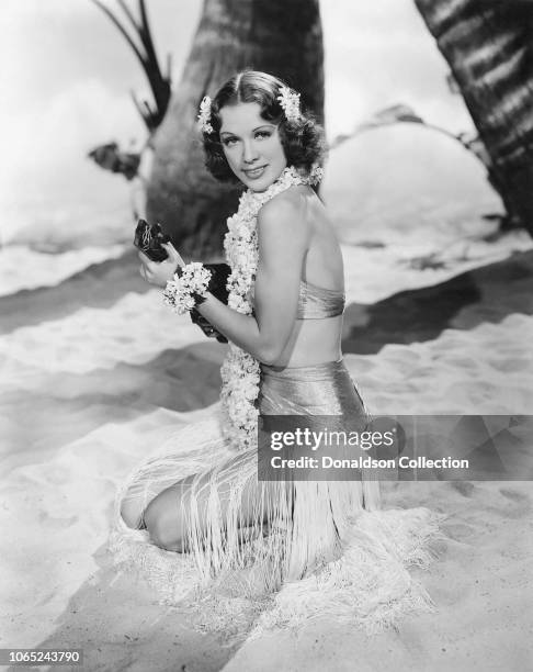 Actress Eleanor Powell in a scene from the movie "Honolulu"