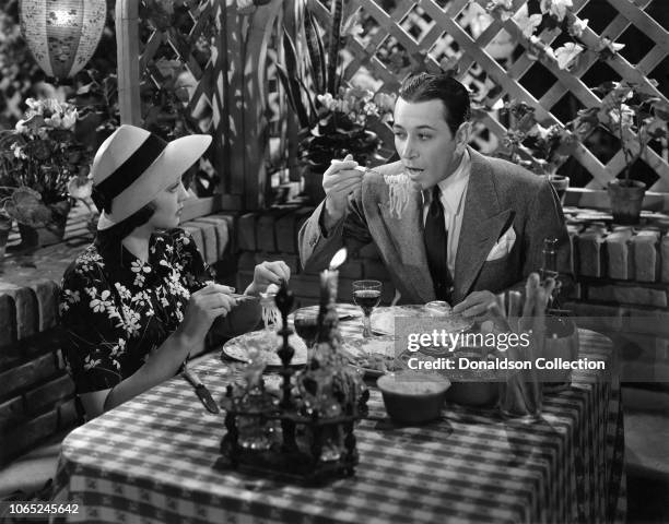 Actress Sylvia Sidney and George Raft in a scene from the movie "You and Me"