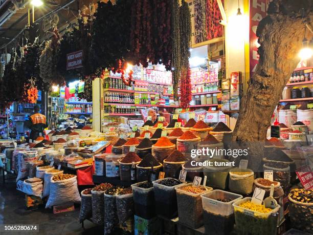 spice bazaar in eyyubiye, sanliurfa, turkey - spice market stock pictures, royalty-free photos & images