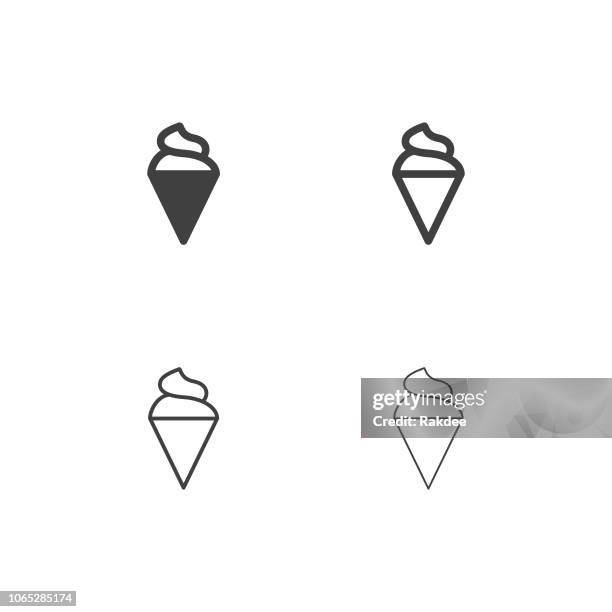 soft ice cream cone icons - multi series - frozen yogurt stock illustrations