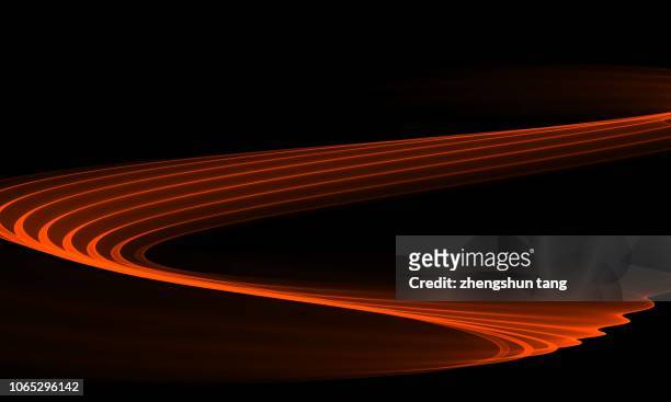 Abstract red curves with black background
