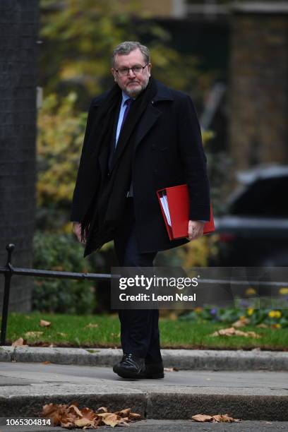 Scotland Secretary David Mundell arrives at Downing Street ahead of a cabinet meeting on November 26, 2018 in London, England.