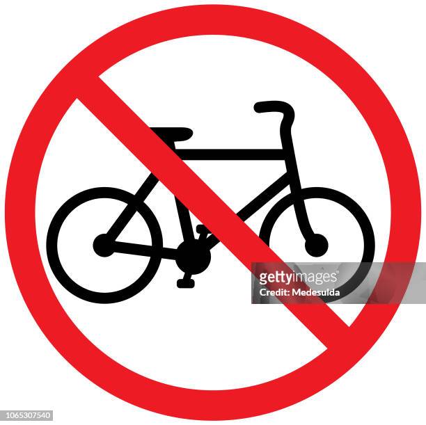 zeichen symbol fahrrad - ausgrenzung stock-grafiken, -clipart, -cartoons und -symbole