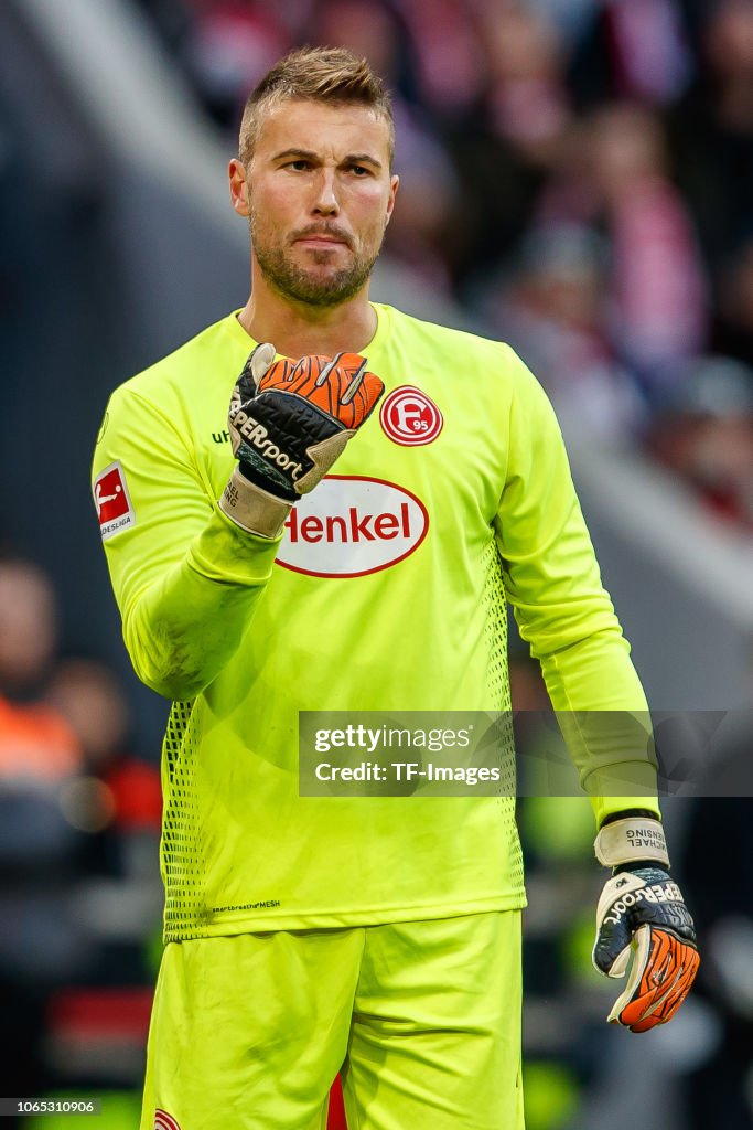Michael Rensing Bayern Goalkeeper Michael Rensing of Fortuna Duesseldorf gestures during the ...