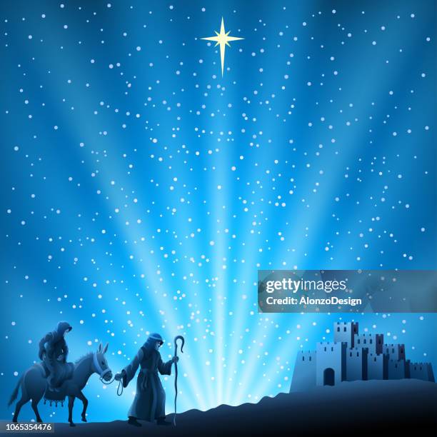 nativity christmas scene - bethlehem stock illustrations