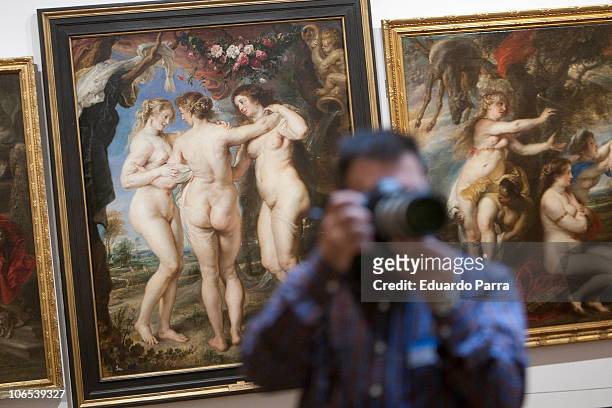 Journalists attend the press for the exhibition 'Rubens' at El Prado Museum on November 4, 2010 in Madrid, Spain.
