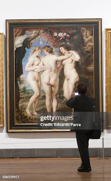 Journalists attend the press for the exhibition 'Rubens' at El Prado Museum on November 4, 2010 in Madrid, Spain.