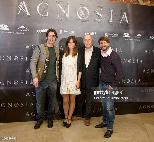 Eduardo Noriega, Barbara Goenaga, Jack Taylor and Felix Gomez attend Agnosia photocall at Palafox cinema on November 4, 2010 in Madrid, Spain.