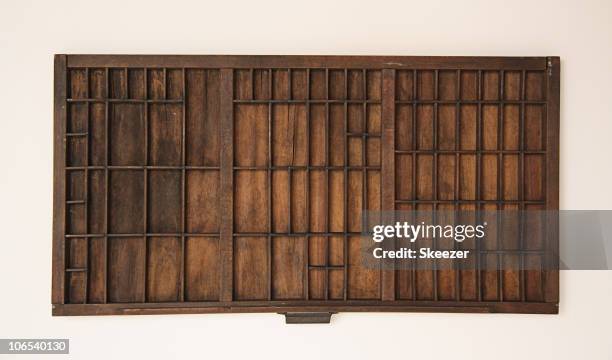 old type drawer - letterpress stock pictures, royalty-free photos & images