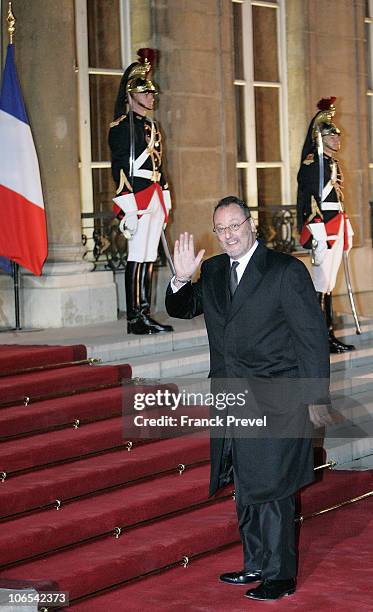 French Actor Jean Reno arrives to attend a state dinner honouring visiting Chinese President Hu Jintao at Elysee Palace on November 4, 2010 in Paris,...