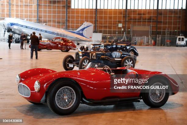 Photo taken on November 26, 208 shows a 1953 Maserati A6 GCS on display in Orly, outside of Paris, ahead of the "Retromobile 2019" auction by the...