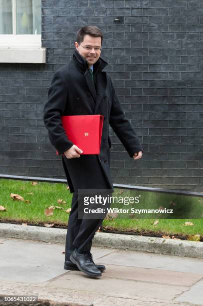 Secretary of State for Housing, Communities and Local Government James Brokenshire leaves after a Cabinet meeting held to discuss the startegy of...