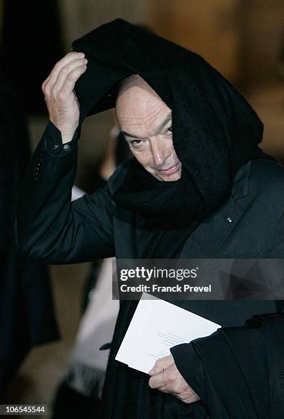 French architect Jean Nouvel arrives to attend a state dinner honouring visiting Chinese President Hu Jintao at Elysee Palace on November 4, 2010 in...