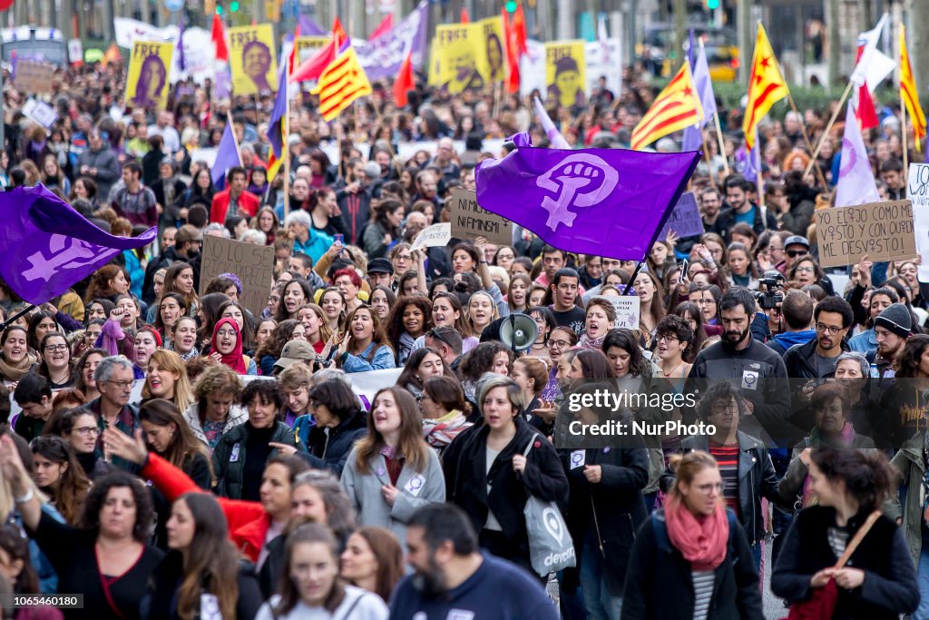 International Day For Elimination Of Violence Against Women In Barcelona