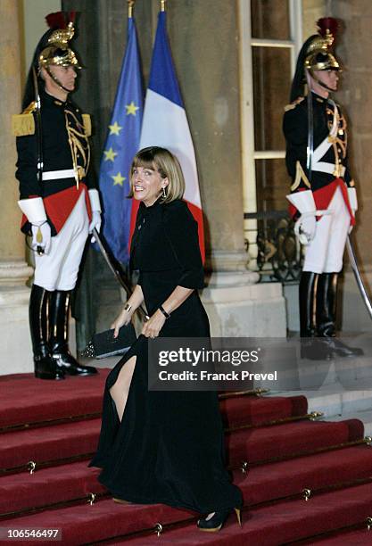 Anne Lauvergeon, head of French nuclear firm Areva arrives to attend a state dinner honouring visiting Chinese President Hu Jintao at Elysee Palace...