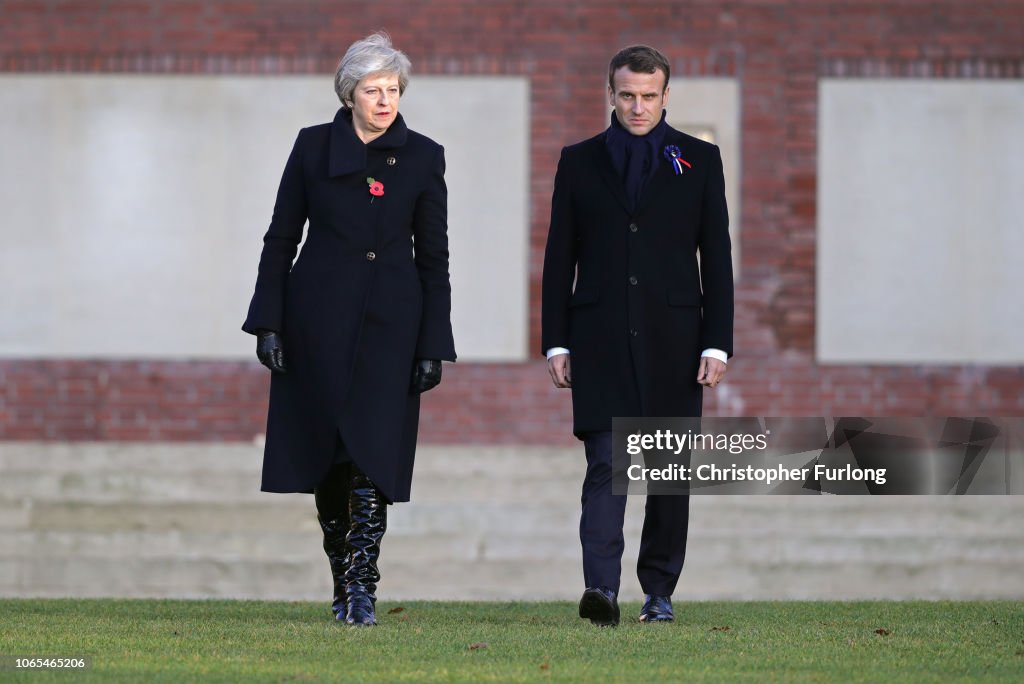 British Prime Minister Pays Her Respects To The War Dead Ahead Of Armistice Day