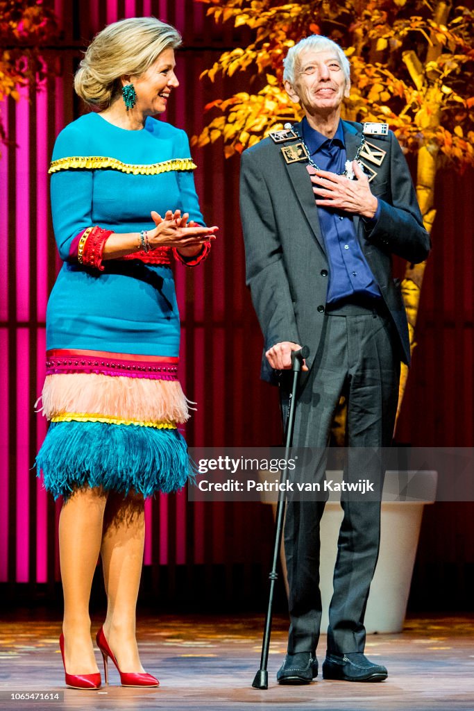 Queen Maxima Of The Netherlands Attends the Prince Bernhard Culture Award in Amsterdam