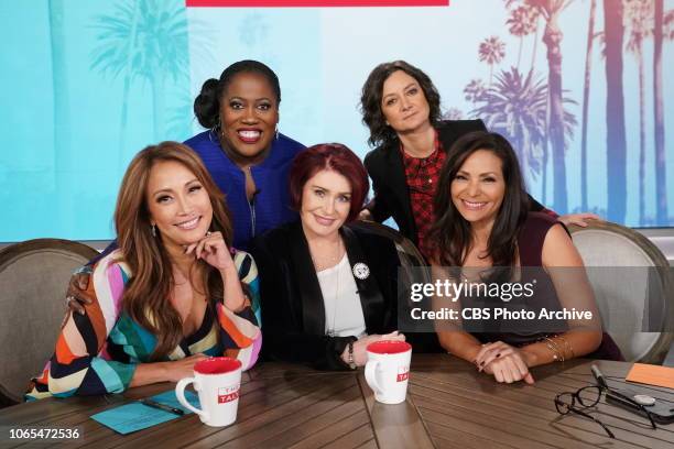 Television personality Carrie Ann Inaba and actress Constance Marie guest co-host on "The Talk," Wednesday, November 21, 2018 on the CBS Television...