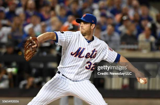 New York Mets starting pitcher Steven Matz delivers the pitch in 1st inning on September 29 against the Miami Marlins at Citi Field in Flushing, New...