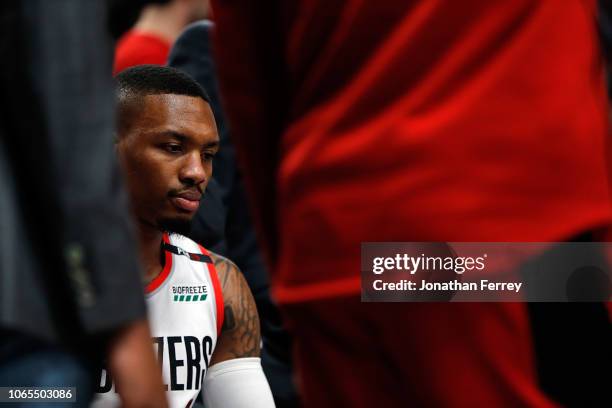 Damian Lillard of the Portland Trail Blazers in action against the Minnesota Timberwolves at Moda Center on November 4, 2018 in Portland, Oregon....