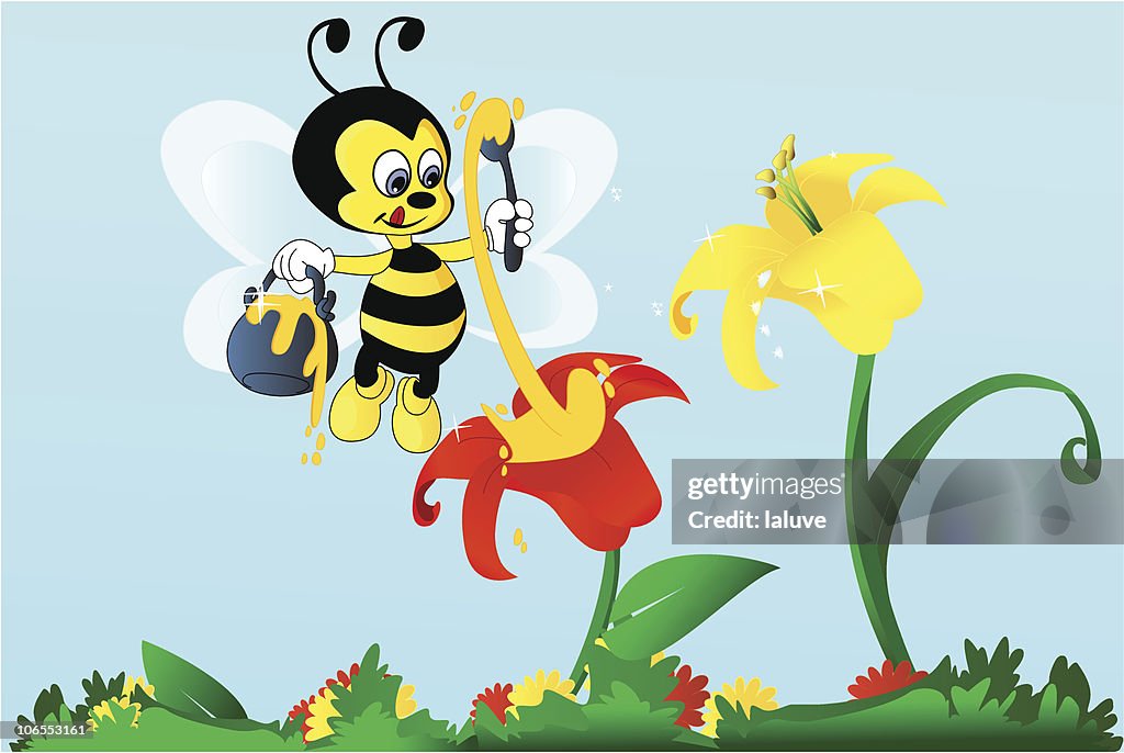 Bee Collecting Honey