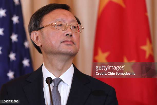 Director of the Office of Foreign Affairs of the Central Commission of the Communist Party of China Yang Jiechi participates in a joint news...
