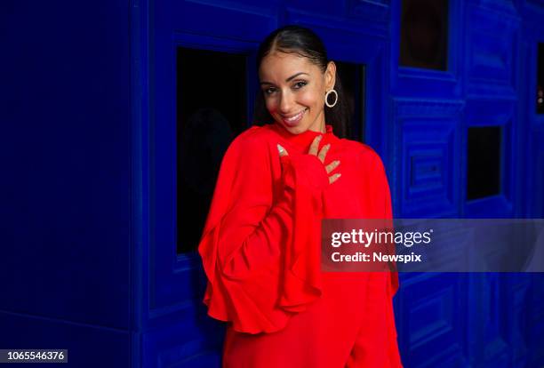 Singer Mya poses during a photo shoot in Sydney, New South Wales.
