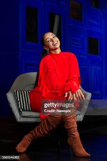 Singer Mya poses during a photo shoot in Sydney, New South Wales.