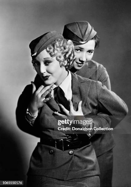 Actress Thelma Todd and Patsy Kelly in a scene from the movie "Air Fright"