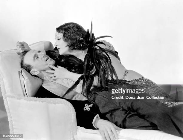 Actress Lupe Velez and Jimmy Durante in a scene from the movie "Hollywood Party"