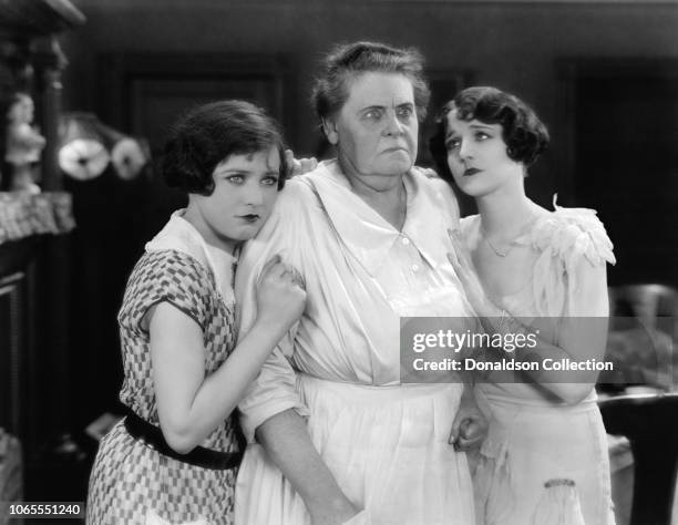 Actress Marie Dressler, Sally O'Neil, and Gertrude Olmstead in a scene from the movie "The Callahans and the Murphys"