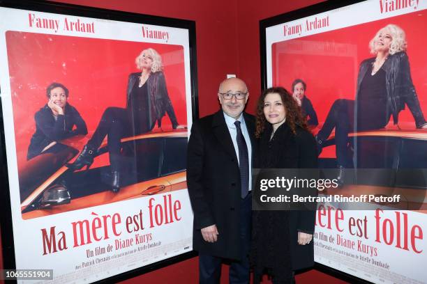 President of CRIF Francis Kalifat and his wife Corinne attend the "Ma Mere est Folle" Paris Premiere at Publicis Champs Elysees on November 26, 2018...