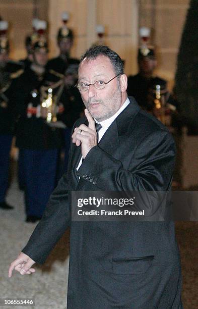 Jean Reno arrives to attend a state dinner honouring visiting Chinese President Hu Jintao at Elysee Palace on November 4, 2010 in Paris, France.