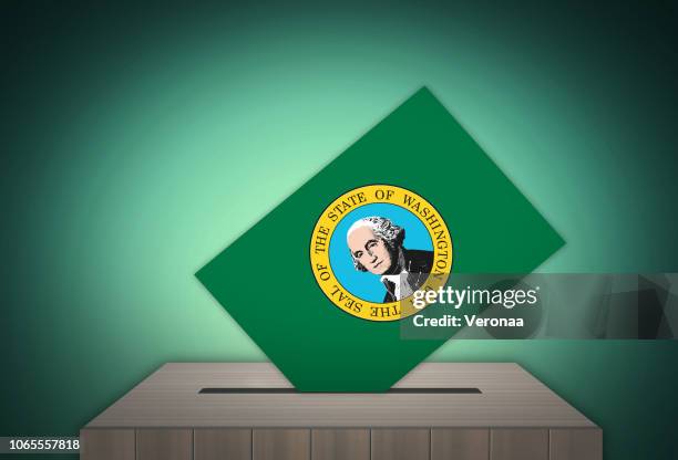 election day in the united states of america, washington - washington state flag stock illustrations