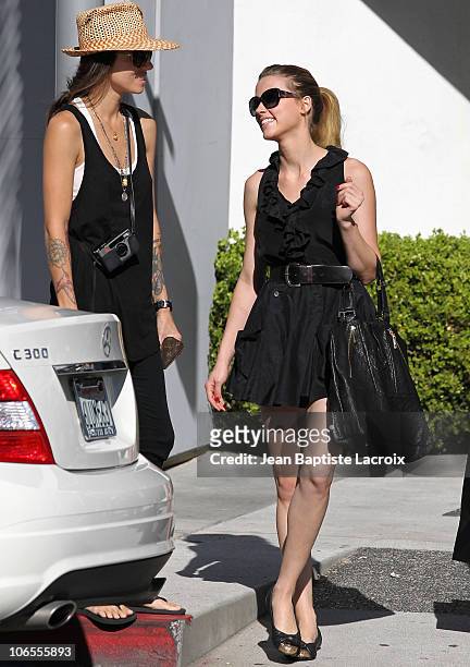 Tasya Van Ree and Amber Heard are seen on November 4, 2010 in Los Angeles, California.