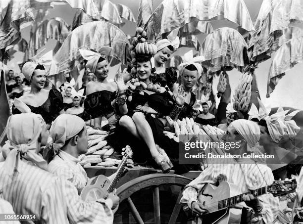 Actress Carmen Miranda in a scene from the movie "The Gang's All Here"