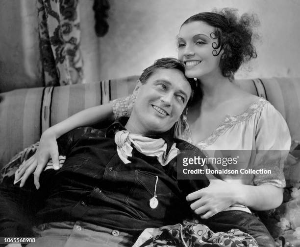 Actress Conchita Montenegro and Edmund Lowe in a scene from the movie "The Cisco Kid"