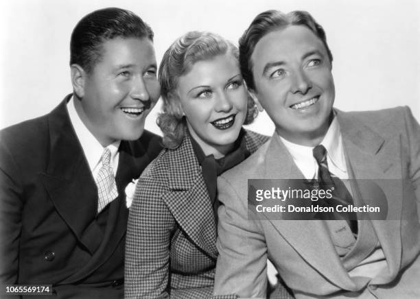 Actress Ginger Rogers, Jack Oakie and Jack Haley in a scene from the movie "Sitting Pretty"