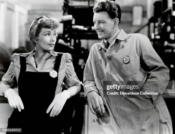 Actress Ann Sothern and Fred Brady in a scene from the movie "Swing Shift Maisie"